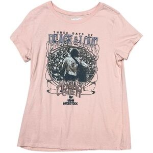 Pink Woodstock Graphic Tee - Size Small